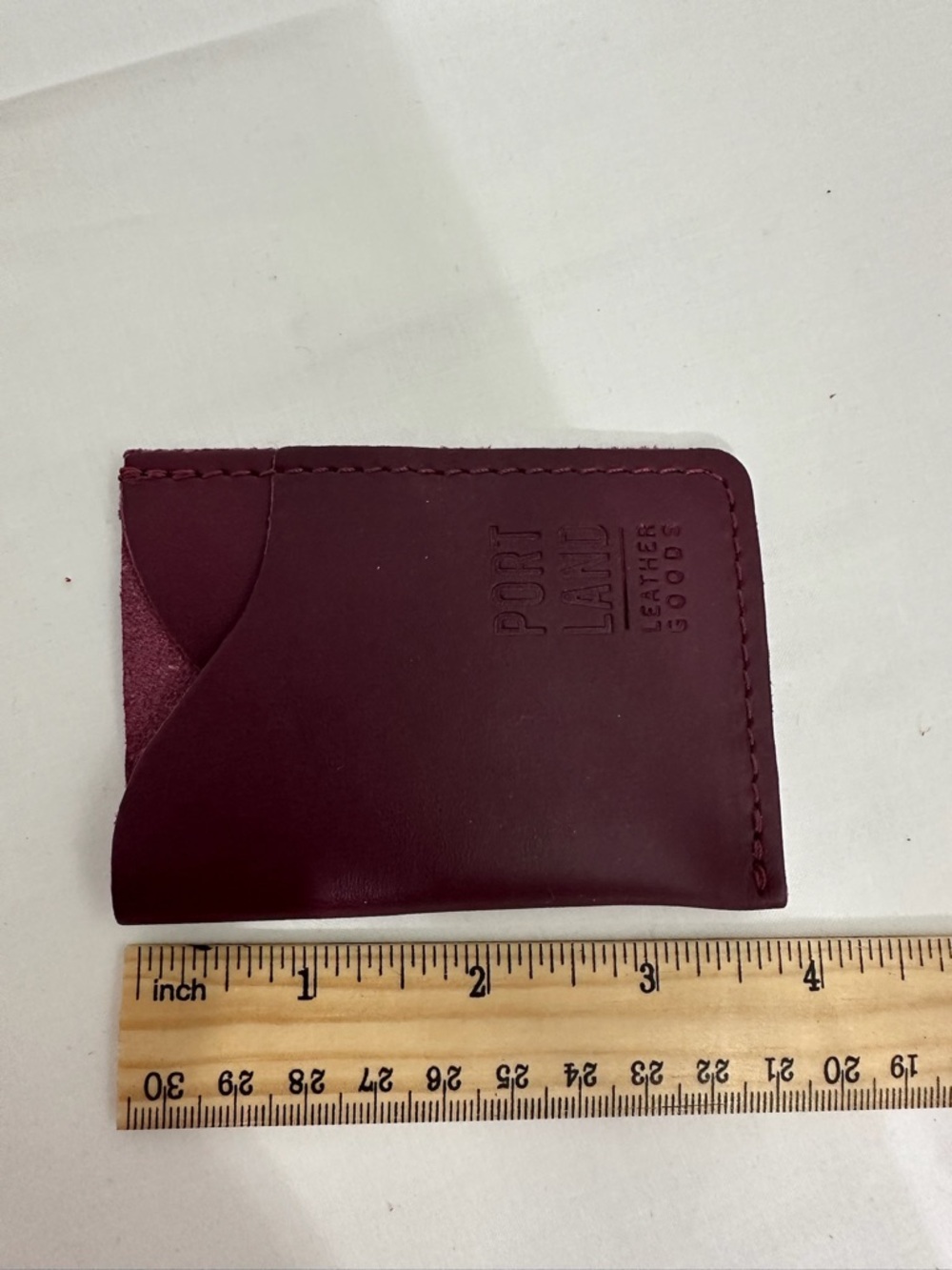 NEW Portland Leather Goods Minimalist Wallet Mystery Purple Color Possibly Plum - Picture 4 of 5